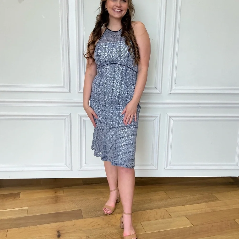 Antonio Melani navy blue/white amazing dress! - Picture 1 of 9